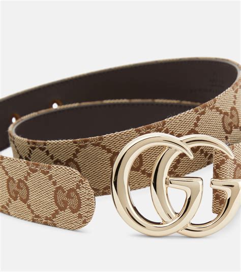 gucci gg marmont leather-trimmed printed coated-canvas belt|Gucci Marmont belt men.